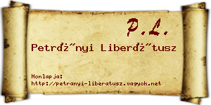 Petrányi Liberátusz névjegykártya